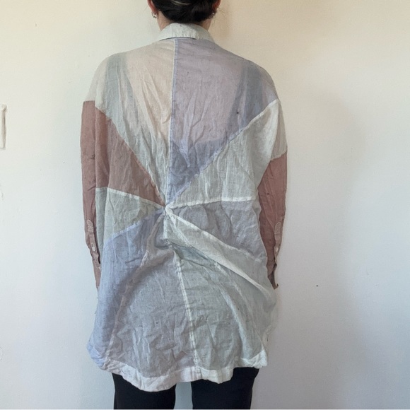 Free People Oversized Pastel Beachy Blouse - Picture 5 of 7